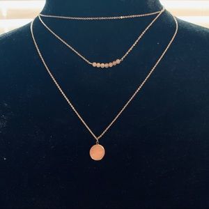 layered 3 in 1 dainty gold and pink